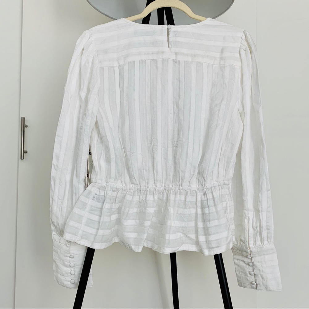 NWT Nordstrom Treasure Bond Sheer Stripe Blouse M - Picture 11 of 11